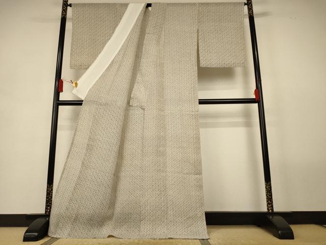 平和屋着物*夏物 本場小千谷ちぢみ 幾何学花文 麻 逸品 AABL2728jd