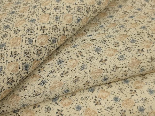 平和屋着物*夏物 本場小千谷ちぢみ 幾何学花文 麻 逸品 AABL2728jd