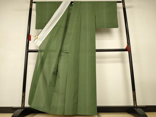 平和屋着物*夏物 小紋 紗 縞 正絹 逸品 AABL2729jd