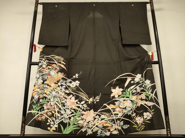 平和屋着物*夏物 黒留袖 絽 花鳥文 正絹 逸品 AABL2730jd