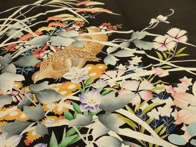 平和屋着物*夏物 黒留袖 絽 花鳥文 正絹 逸品 AABL2730jd