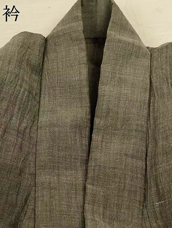 平和屋着物*夏物 男性 本場小千谷ちぢみ 色無地 利休鼠色 麻 逸品 AABL2732jd