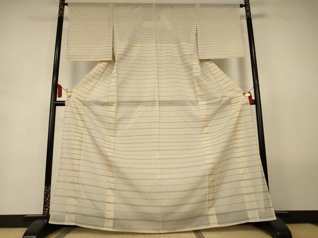 平和屋着物*夏物 結城紬 夏結城 縞 正絹 逸品 AABL2741jd