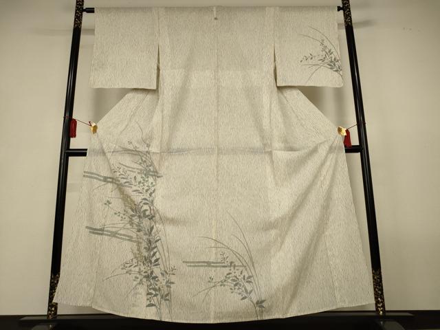 平和屋着物*夏物 訪問着 絽 草花文 銀彩 正絹 逸品 AABL2746jd