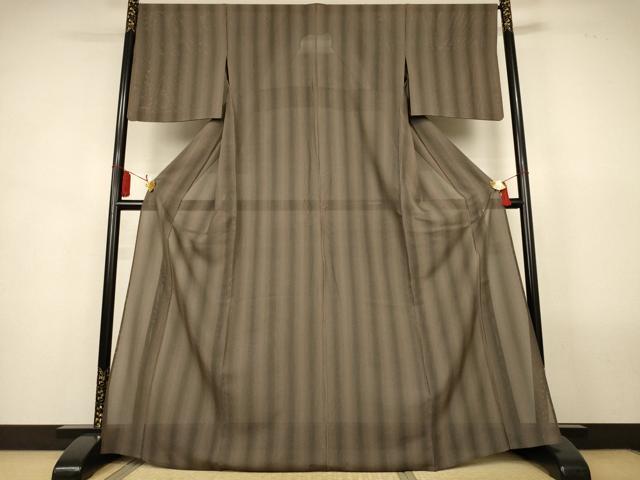 平和屋着物*夏物 小紋 絽 縞 正絹 逸品 AABL2765jd