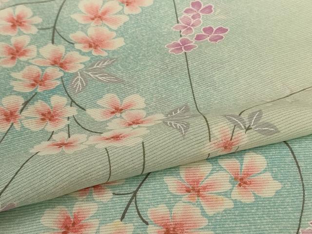 平和屋着物*夏物 小紋 絽 枝花文 暈し染め やまと誂製 正絹 逸品 AABL2769jd