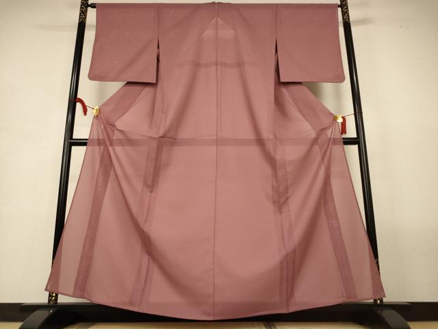平和屋着物*夏物 色無地 絽 蘇芳香色 洗える着物 AABL2776jd