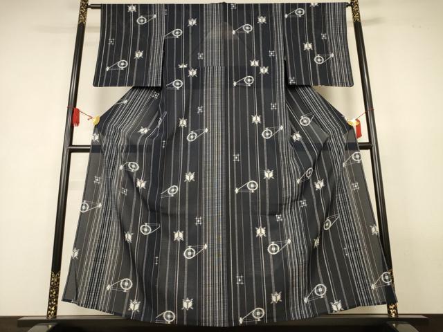 平和屋着物*夏物 小紋 絽 幾何学文様 正絹 逸品 AABL2780jd