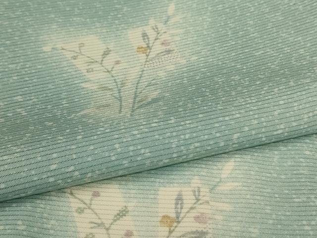 平和屋着物*夏物 小紋 絽 草花文 暈し染め 正絹 逸品 AABL2791jd