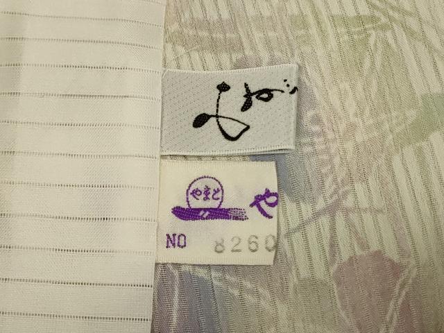 平和屋着物*夏物 小紋 縦絽 草花文 やまと誂製 洗える着物 AABL2798jd