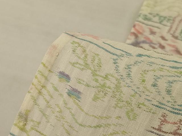 平和屋着物*夏物 本場小千谷ちぢみ 風景文 麻 逸品 AABL2799jd