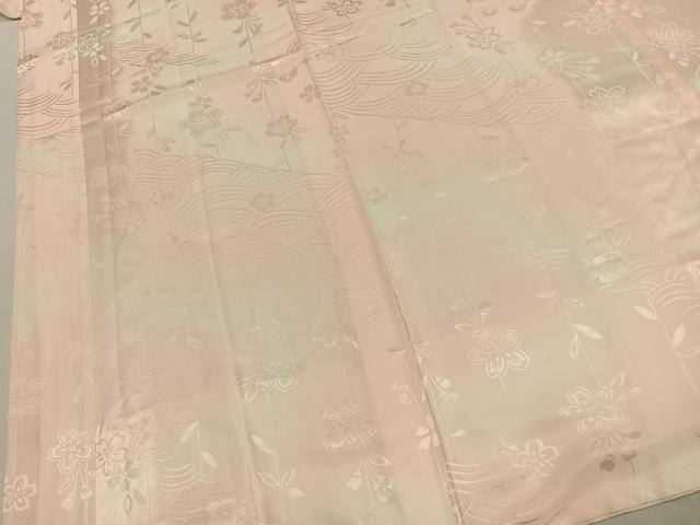 平和屋着物●振袖用長襦袢 袷 花蝶地紋 暈し染め 半衿刺繍 正絹 逸品 AABL2803fy
