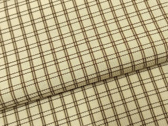 平和屋着物●上質な小紋 カシミアシルク 格子 証紙付き 正絹 逸品 未使用 AABL2808fy
