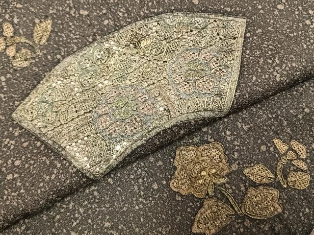 平和屋着物●訪問着 中国三大刺繍 スワトウ刺繍 汕頭刺繍 総刺繍 地紙花文 金糸 金彩 正絹 逸品 AABL2814fy