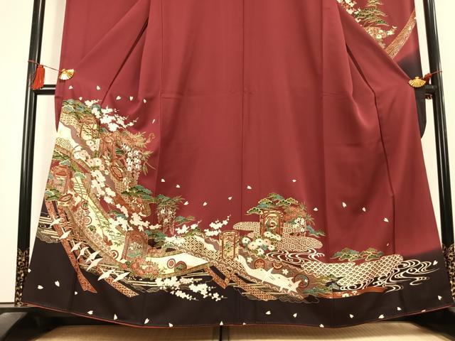 平和屋着物●豪華振袖 貝桶花鳥文 金彩 正絹 逸品 AABL2815fy