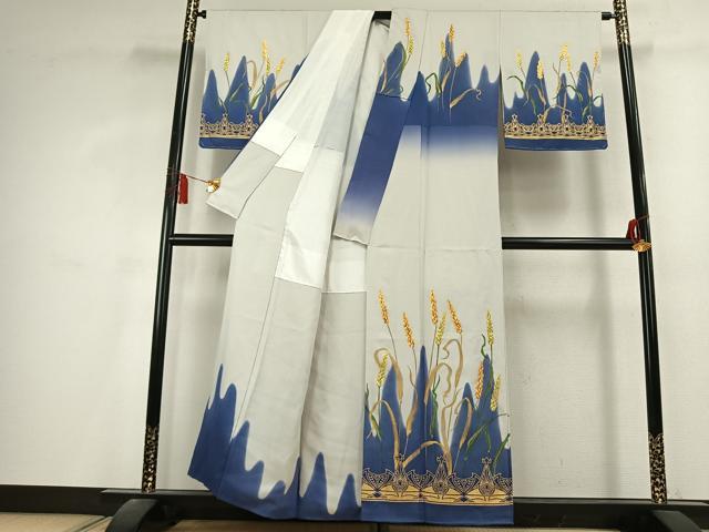平和屋着物●訪問着 稲穂 暈し染め 金彩 正絹 逸品 未使用 AABL2820fy