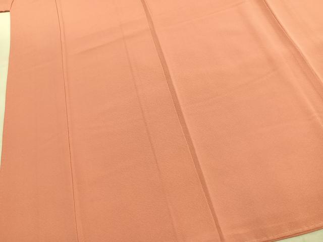 平和屋着物●上質な色無地 珊瑚色 正絹 逸品 未使用 AABL2826fy