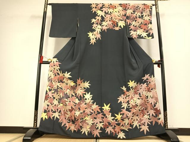 平和屋着物●訪問着 舞葉文 金彩 正絹 逸品 AABL2844fy
