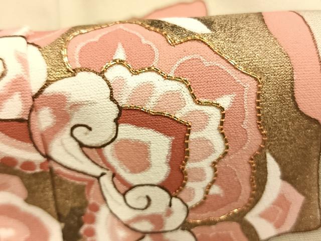 平和屋着物●訪問着 駒刺繍 色紙花文 金彩 正絹 逸品 AABL2855fy