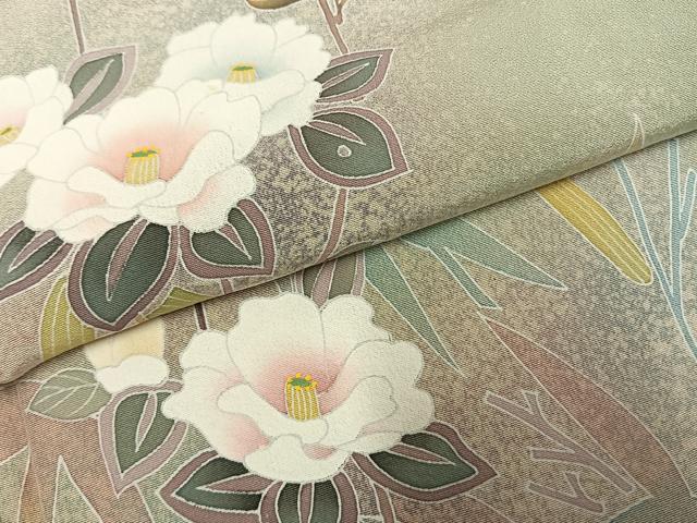 平和屋着物●訪問着 草花文 暈し染め 正絹 逸品 AABL2861fy