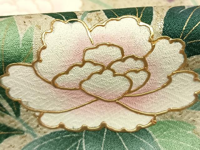 平和屋着物●訪問着 草花文 暈し染め 金彩 正絹 逸品 AABL2871fy