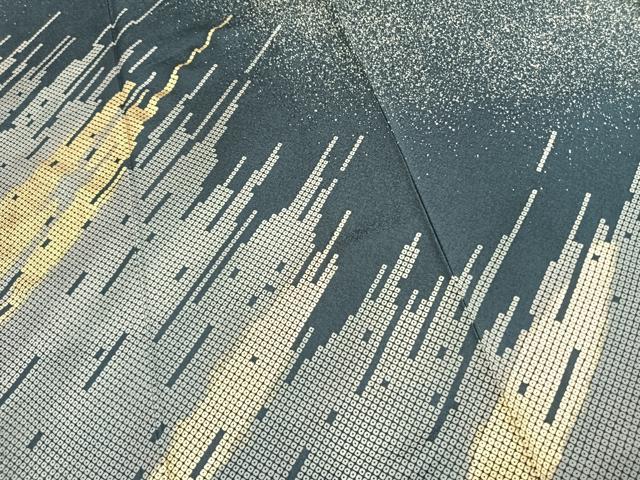 平和屋着物●皇室デザイナー 中村乃武夫 訪問着 幾何学文様 たたき染め 金彩 正絹 逸品 未使用 AABL2873fy