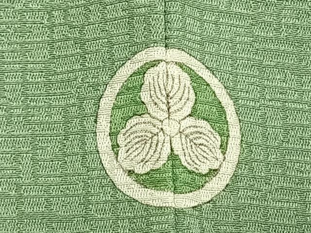平和屋着物●上質な色無地 網目地紋 薄萌葱色 正絹 逸品 未使用 AABL2882fy