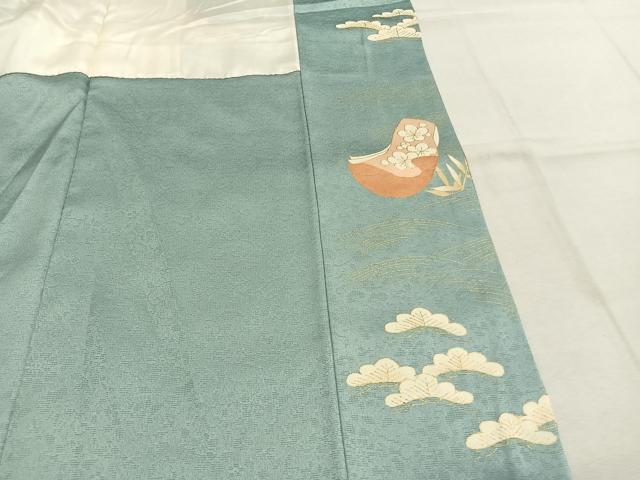 平和屋着物●訪問着 駒刺繍 熨斗花文 金彩 正絹 逸品 AABL2886fy