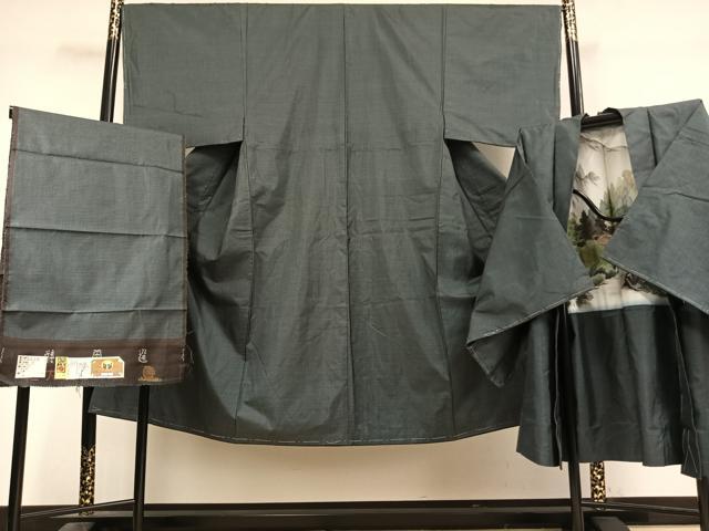 平和屋着物●男性 本場大島紬 アンサンブル 手織 100亀甲 総詰め 山田実作 証紙付き 正絹 逸品 未使用 AABL2894fy