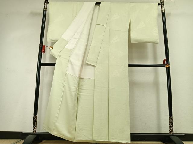 平和屋着物●上質な色無地 切嵌花地紋 女郎花色 鈴乃屋扱い 正絹 逸品 AABL2921fy