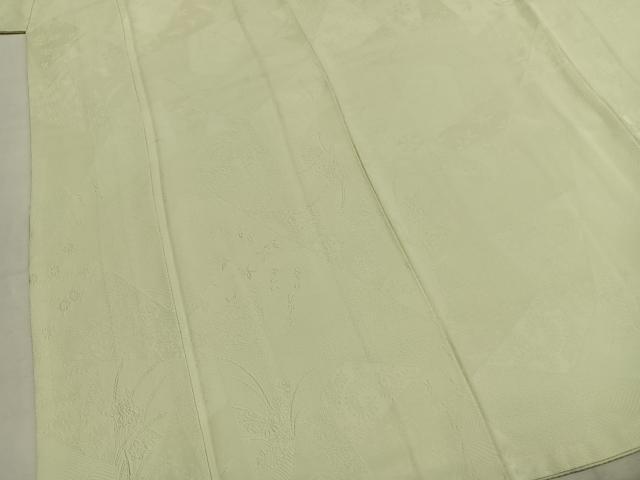 平和屋着物●上質な色無地 切嵌花地紋 女郎花色 鈴乃屋扱い 正絹 逸品 AABL2921fy