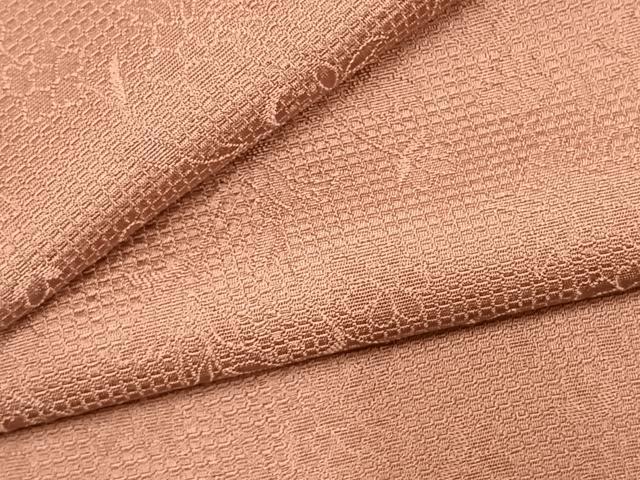 平和屋着物●上質な色無地 草花地紋 退紅色 正絹 逸品 未使用 AABL2922fy