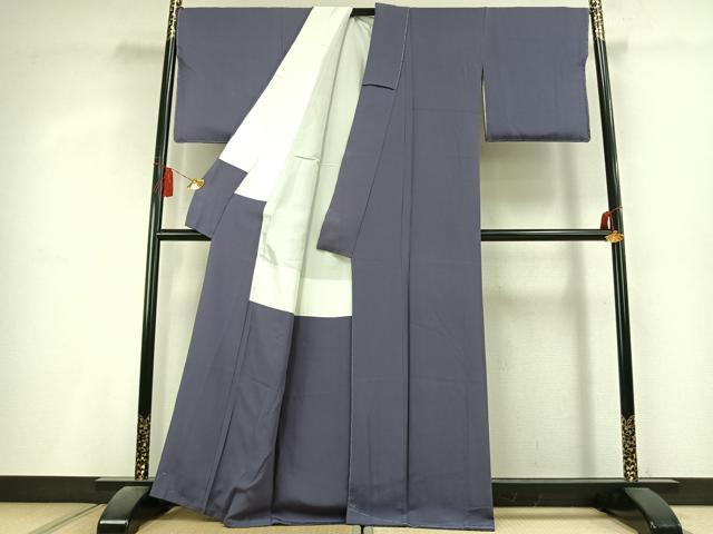 平和屋着物●上質な色無地 鳩羽色 正絹 逸品 AABL2924fy