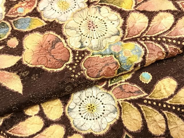 平和屋着物●豪華振袖 作家物 絞り 辻が花 暈し染め 金通し地 正絹 逸品 AABL2925fy