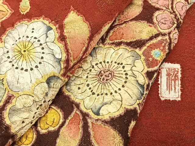 平和屋着物●豪華振袖 作家物 絞り 辻が花 暈し染め 金通し地 正絹 逸品 AABL2925fy