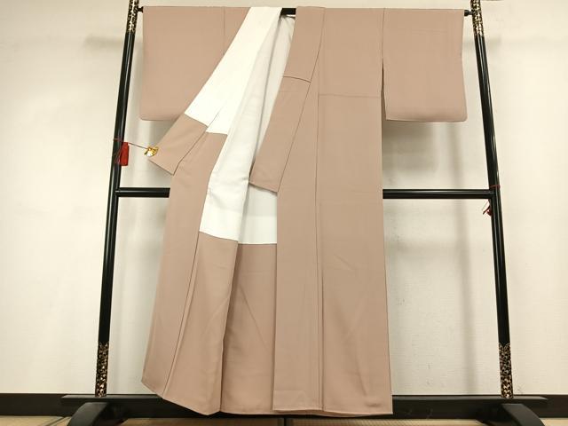 平和屋着物●上質な色無地 灰梅色 正絹 逸品 未使用 AABL2930fy
