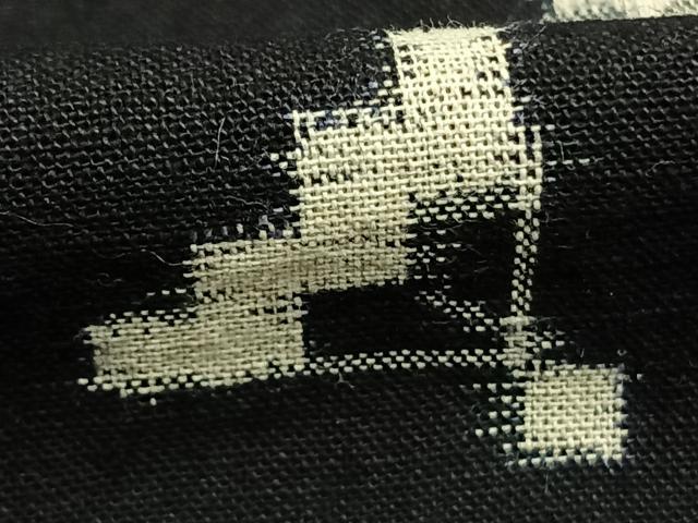 平和屋着物●久留米絣 単衣 扇面文 黒地 綿 逸品 AABL2934fy