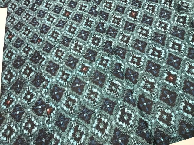 平和屋着物●久留米絣 単衣 亀甲花文 綿 逸品 AABL2935fy