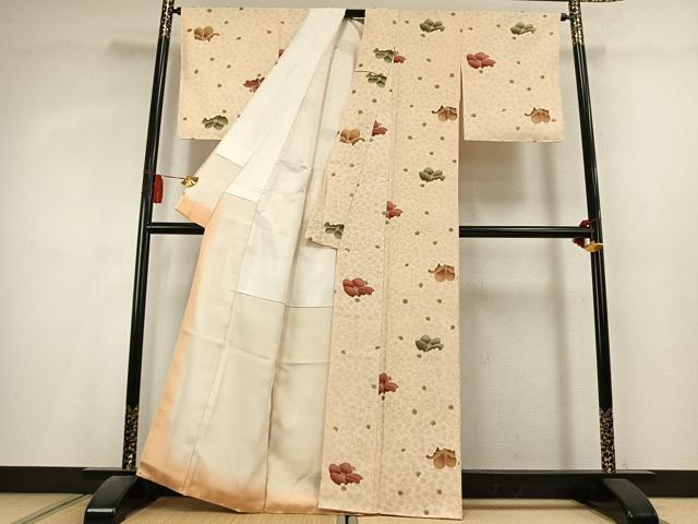 平和屋着物●上質な小紋 花尽くし 金彩 正絹 逸品 未使用 AABL2938fy