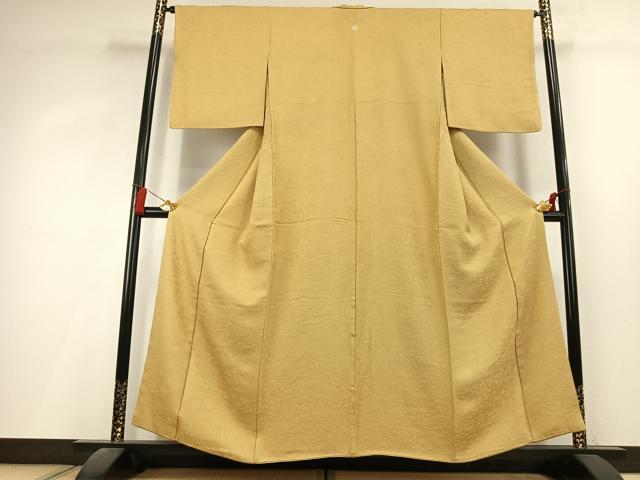平和屋着物●上質な色無地 風景花地紋 花葉色 さが美扱い 正絹 逸品 AABL2944fy