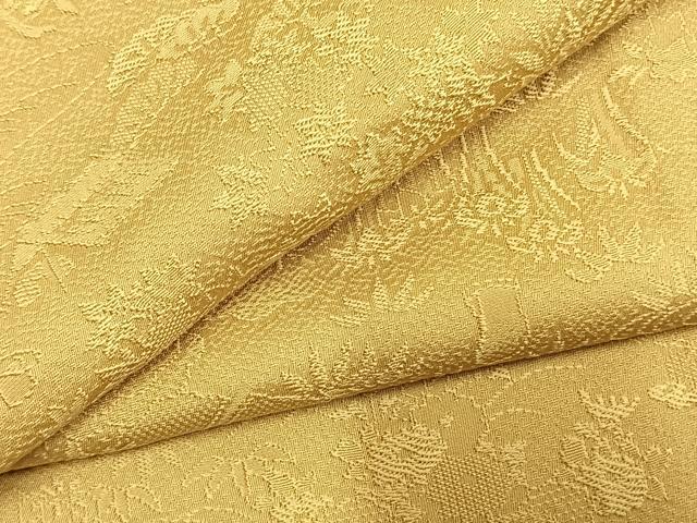 平和屋着物●上質な色無地 風景花地紋 花葉色 さが美扱い 正絹 逸品 AABL2944fy