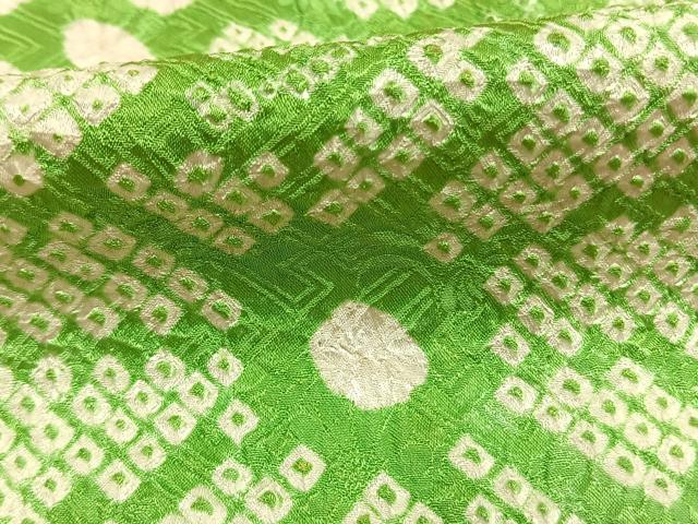 平和屋着物●豪華振袖 総絞り 切嵌花文 正絹 逸品 AABL2949fy