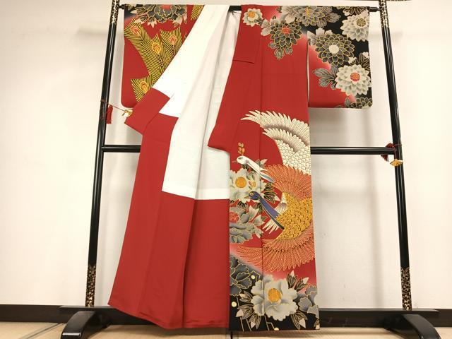 平和屋着物●訪問着 作家物 孔雀花文 暈し染め 正絹 逸品 AABL2955fy
