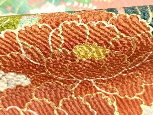 平和屋着物●豪華振袖 御所車花文 暈し染め 金彩 正絹 逸品 AABL2961fy