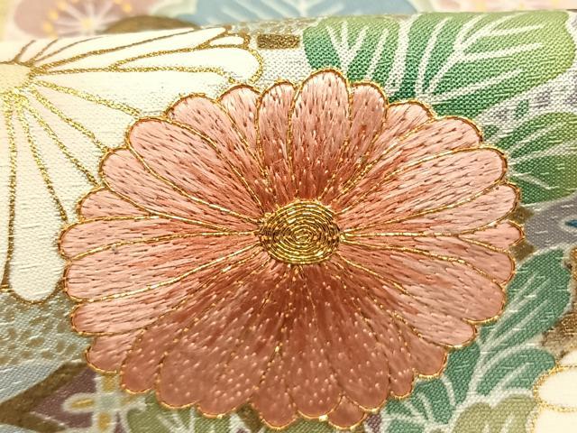 平和屋着物●豪華色留袖 作家物 駒刺繍 草花文 暈し染め 金彩 正絹 逸品 未使用 AABL2963fy