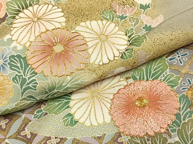 平和屋着物●豪華色留袖 作家物 駒刺繍 草花文 暈し染め 金彩 正絹 逸品 未使用 AABL2963fy