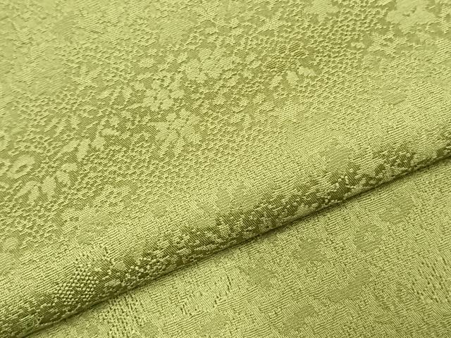 平和屋着物●上質な色無地 草花地紋 青丹色 正絹 逸品 未使用 AABL2968fy