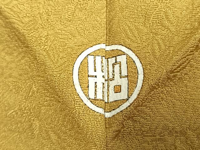 平和屋着物●上質な色無地 作家物 草花地紋 玉蜀黍色 正絹 逸品 未使用 AABL2972fy