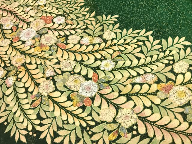 平和屋着物●越後十日町の一流染匠 桐屋・翠山工房 振袖 絞り 辻が花 金通し地 やまと誂製 正絹 逸品 AABL2984fy