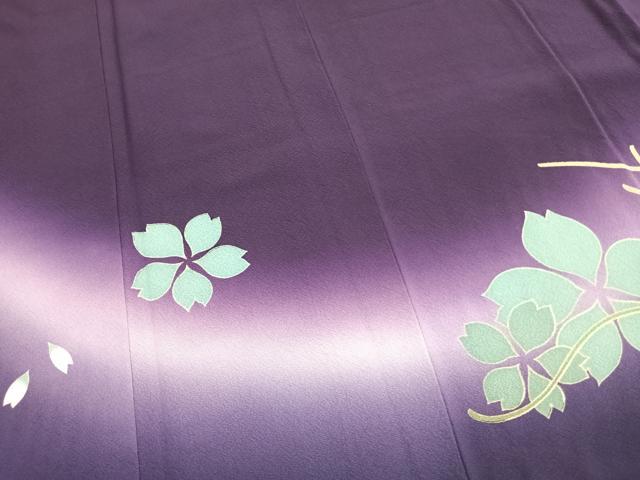 平和屋着物●世界的人形師 辻村寿三郎 ジュサブロー 訪問着 舞桜文 暈し染め ロング丈 正絹 逸品 AABL2985fy